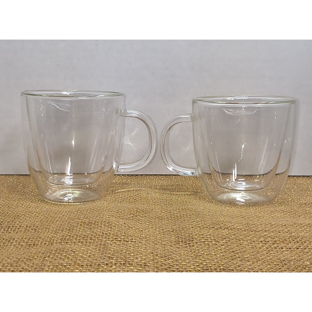 JoyJolt Savor Double Wall Glass Insulated Glasses Espresso Coffee Mugs Set of 2